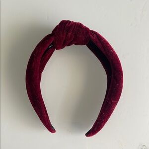 Lele Sadoughi Velvet Maroon Headband